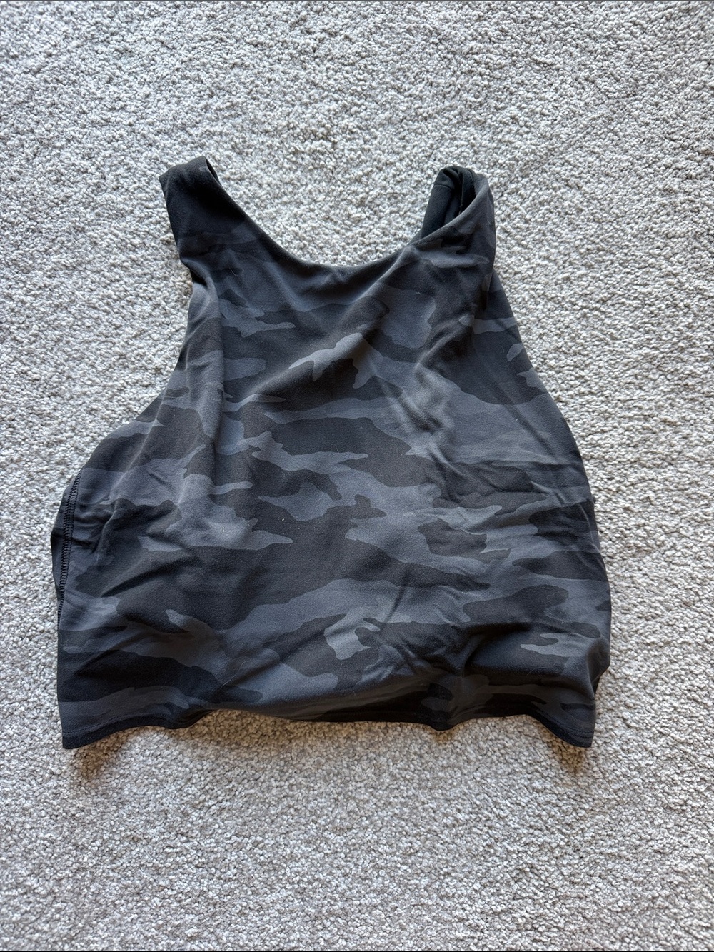 Athleta Charcoal Camo Scoop Neck Tank Top